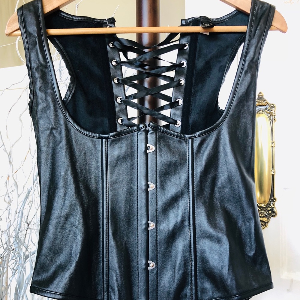 NWT faux leather underbust fashion corset lingerie